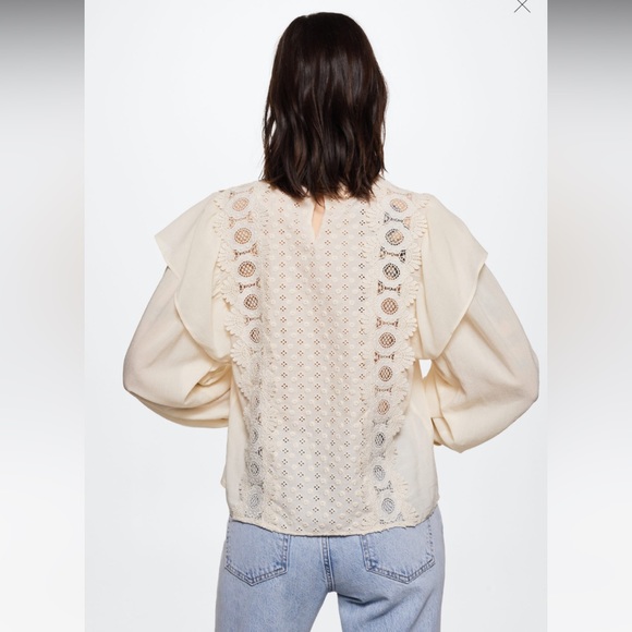 Mango Embroidered Panel Blouse - New With Tags - Picture 2 of 16